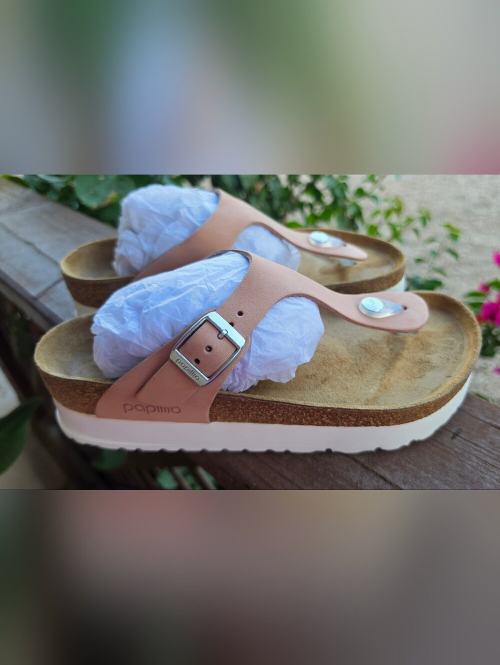 Papillio Birkenstock Gizeh Platform Sandals Blush Pink Size 38 - Picture 2 of 16